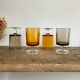 8 small, mismatched vintage glasses