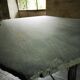 Old bistro table – cast iron legs and natural slate top