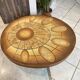 Oval round coffee table ceramic Barrois Vallauris from 1960 herbarium model