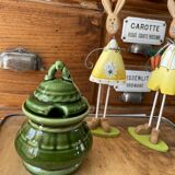 Green ceramic sugar bowl (jam bowl)