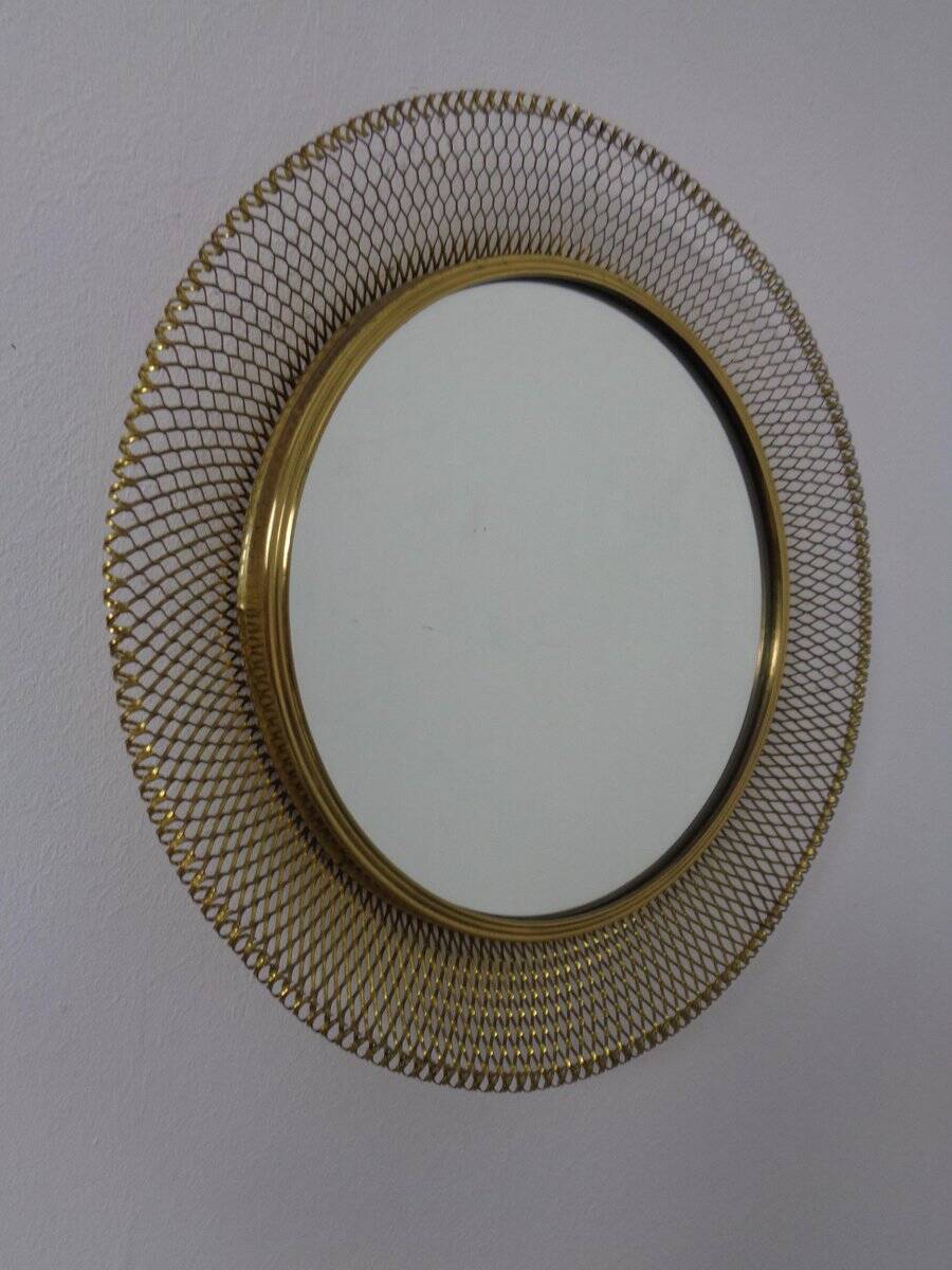 Vintage French Brass Mirror, 1960s