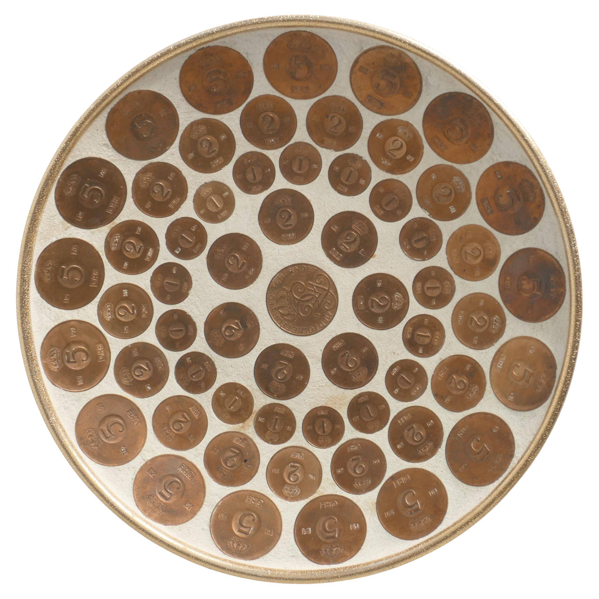 Vintage Swedish Copper Coin Plate