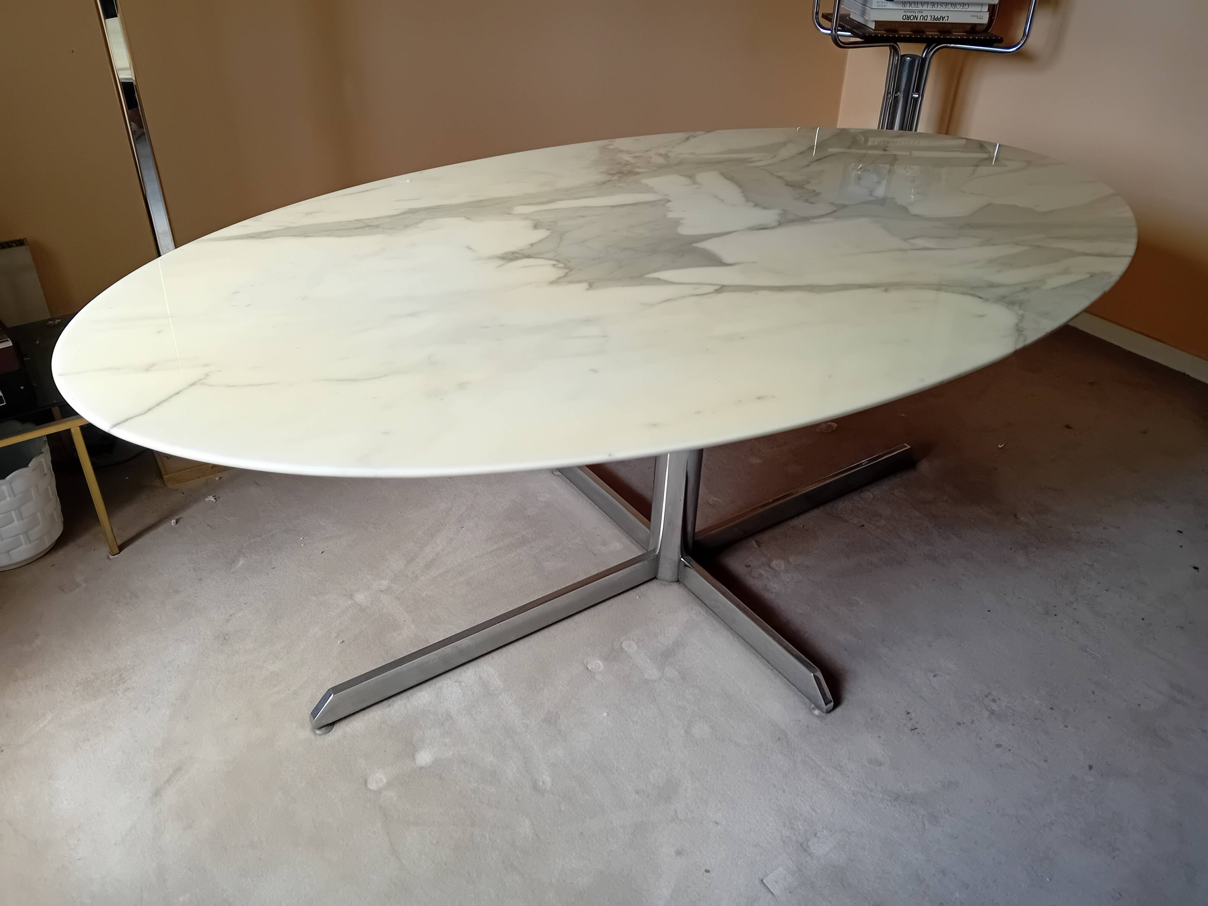 Roche Bobois oval marble table