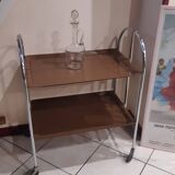 Folding serving table in formica