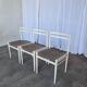 Set of 3 vintage stol kamnik white wooden chair: 1970s scandinavian design
