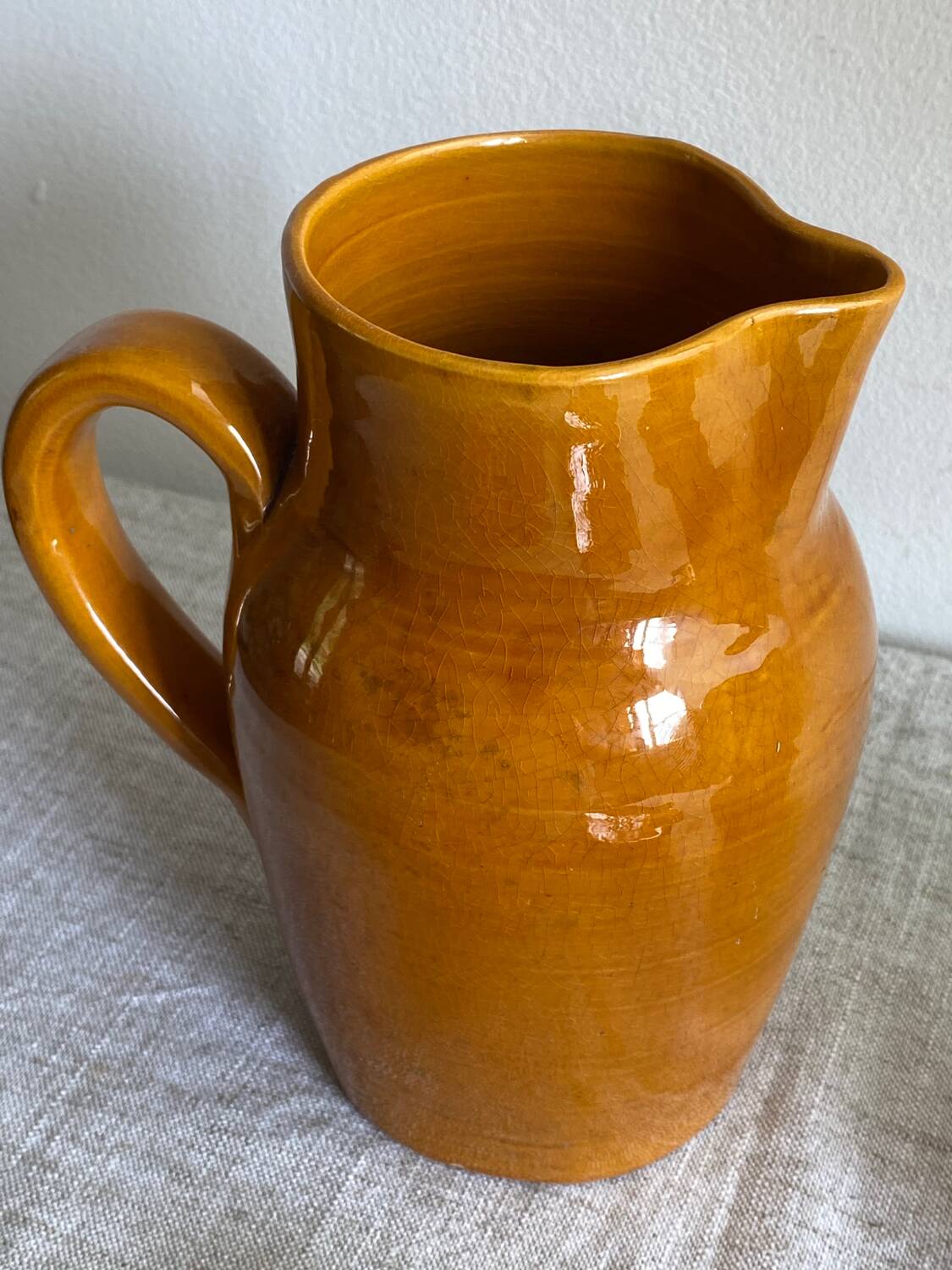 Vallauris ceramic pitcher, vase and bowls
