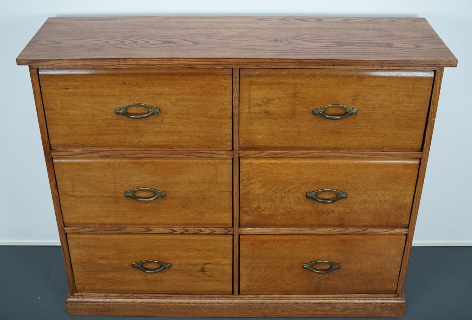 Chest of drawers in oak apothecary France 1930s