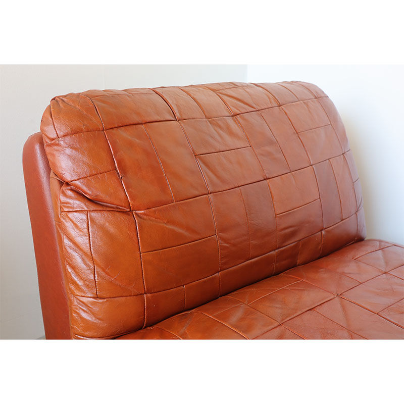 Pair of vintage 1970 patchwork leather heaters