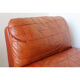 Paire de chauffeuses vintage en cuir patchwork 1970