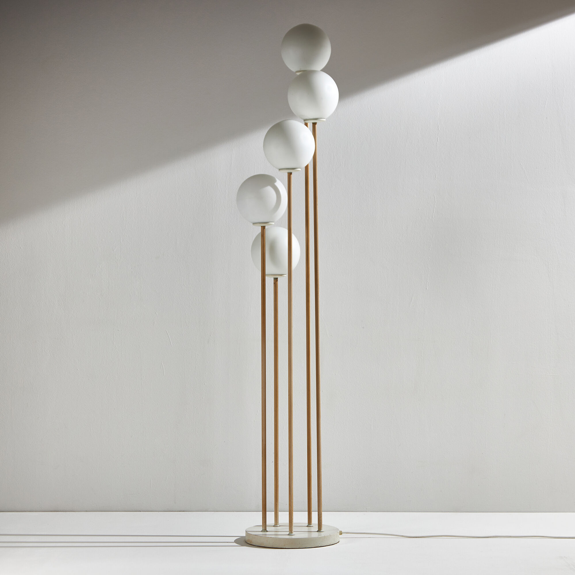 Metal and glass floor lamp