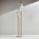 Metal and glass floor lamp