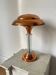 Art Deco mushroom table lamp in glass and copper
