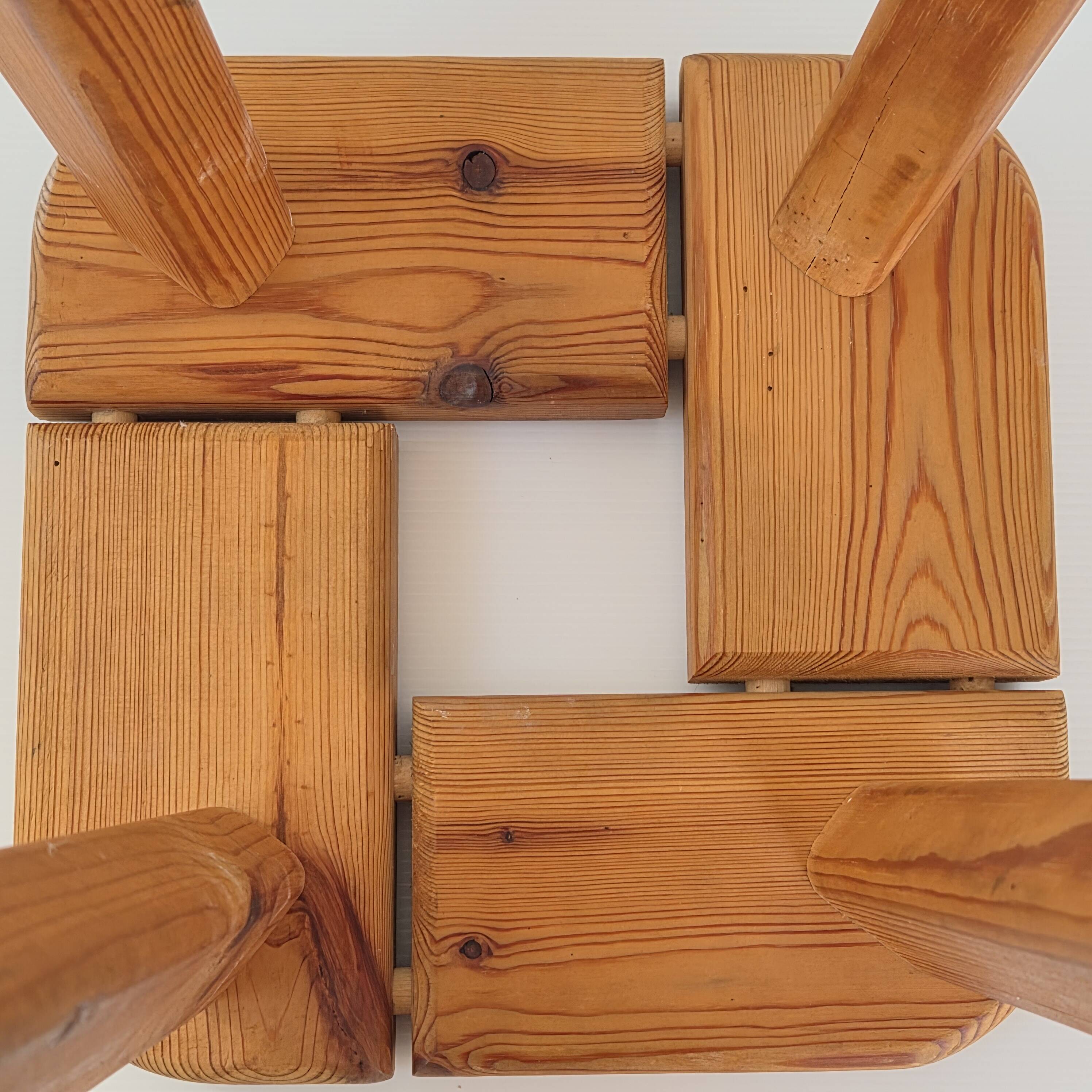Vintage 1950s stool in pine by Olof Ottelin