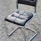 Chair from the 70s in chromed metal and brown moleskine