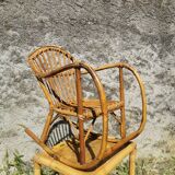 Fauteuil à bascule enfant en rotin