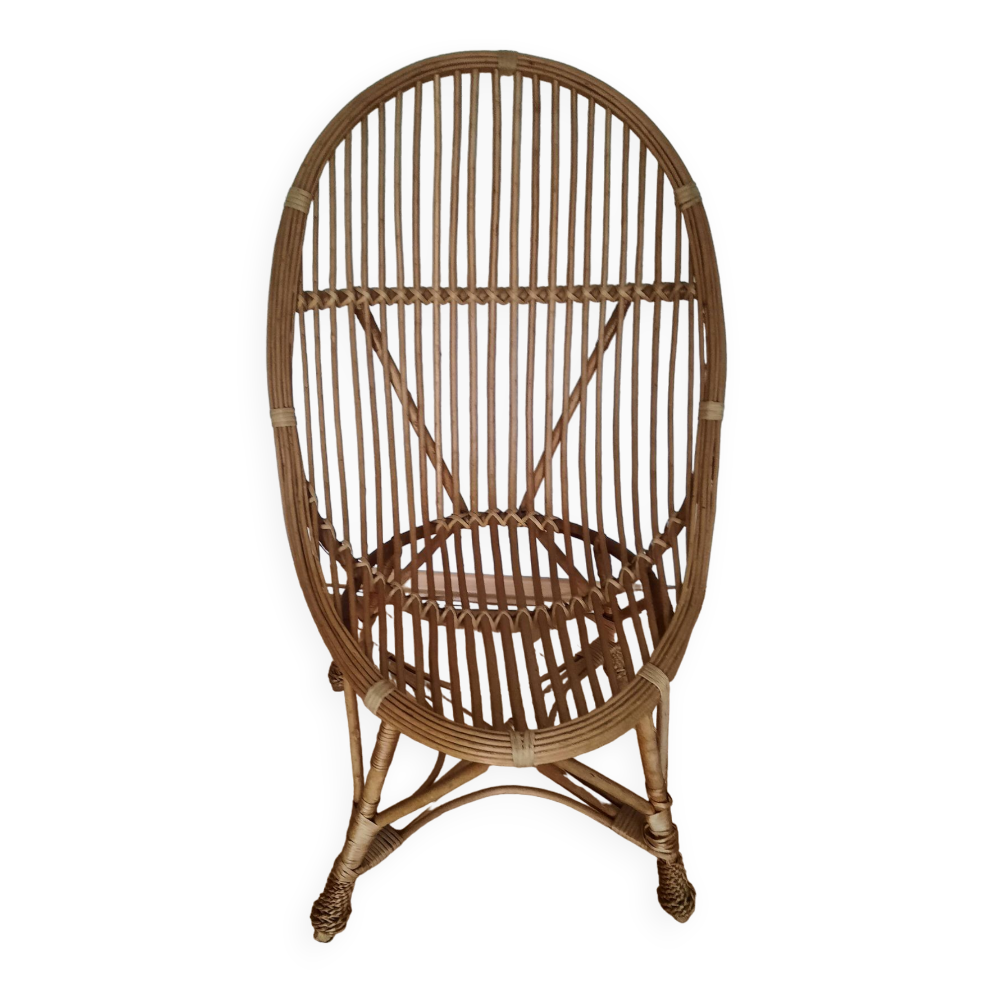Rattan basket armchair