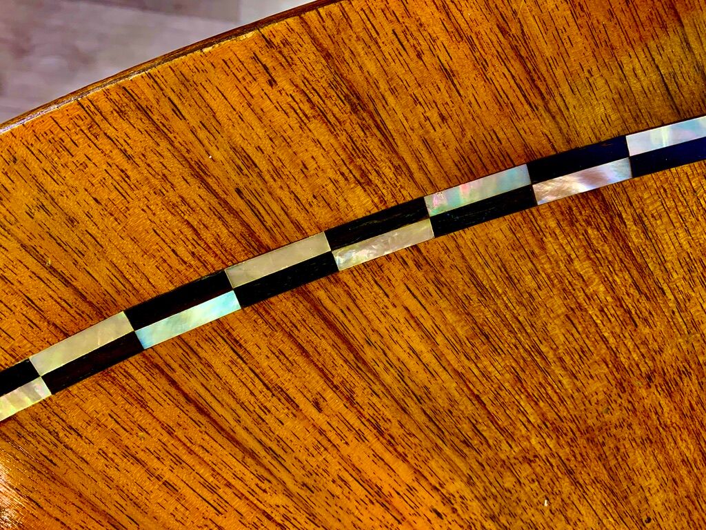 Oval dining table 1960 with 4 extensions, precious wood marquetry
