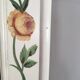 Vintage rectangular mirror in painted wood cream decoration yellow pinks