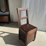 Antique oak storage chair