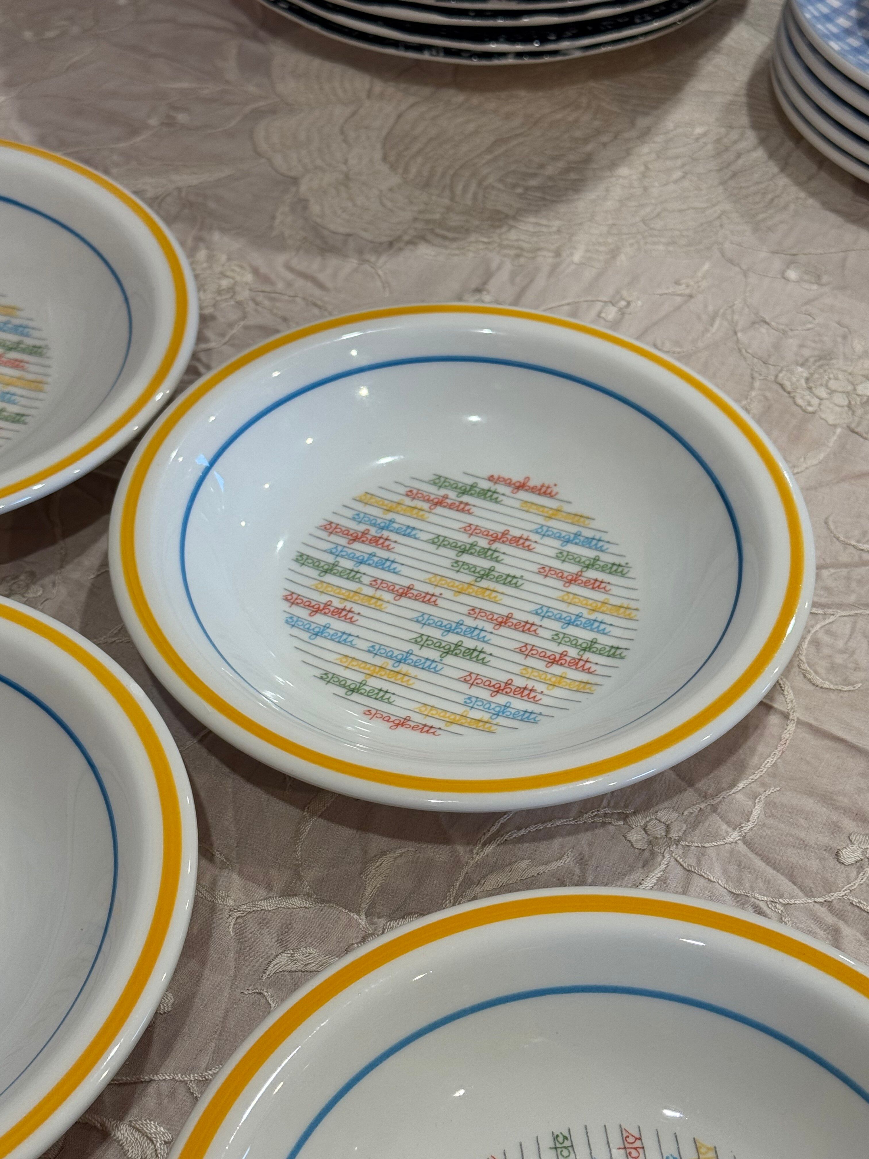 4 spaghetti plates made in Italy