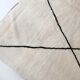 Moroccan Berber carpet Beni Ouarain unbleached with black diamonds 293x212cm