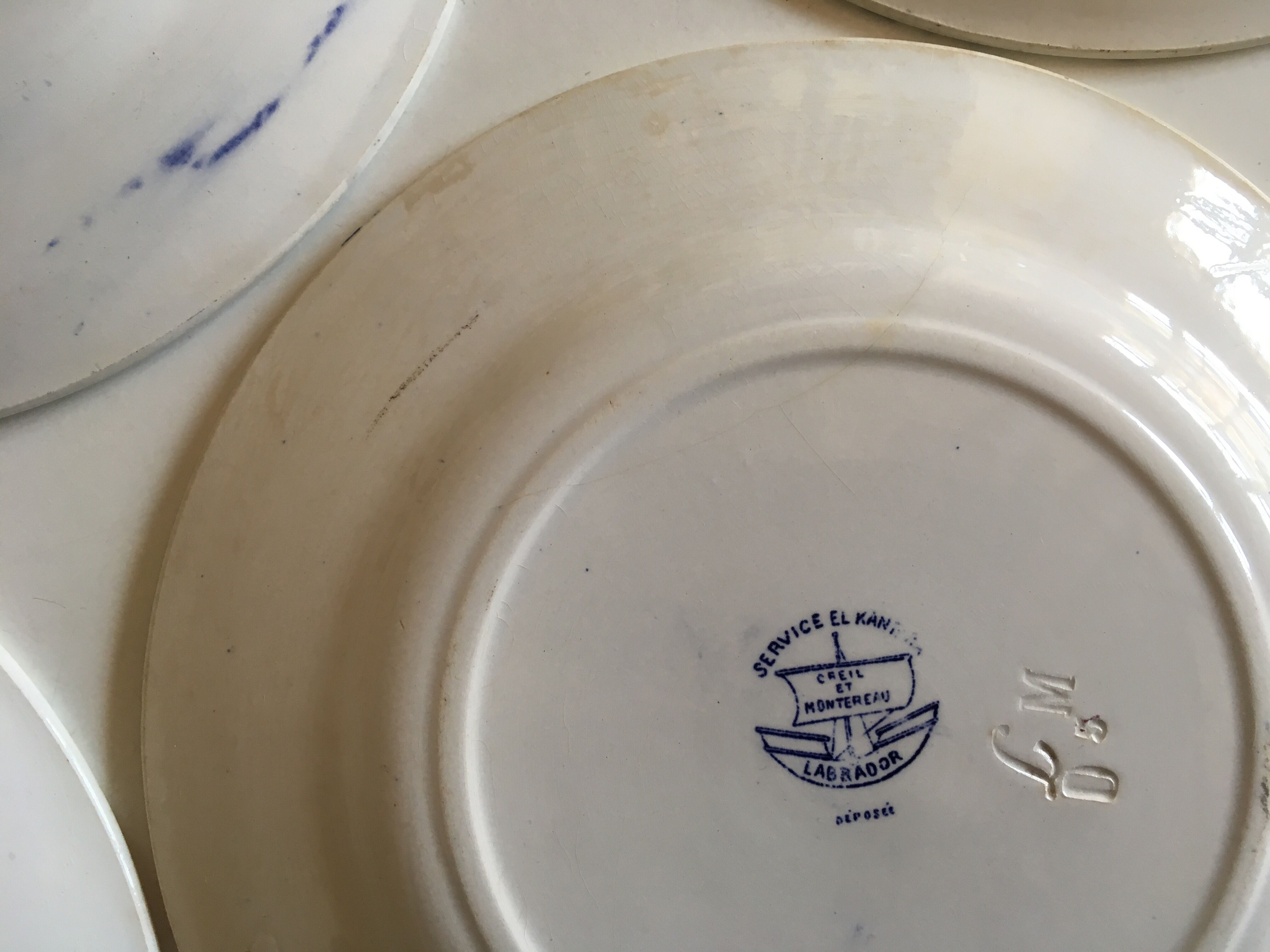 Creil and Montereau service El Kantara c.1890 earthenware plates