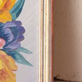 Floral painting table signed
