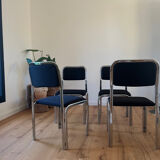Set of 4 chrome steel chairs