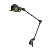 Vintage 1960 Jielde lamp with 2 arms in original industrial green - 100 cm