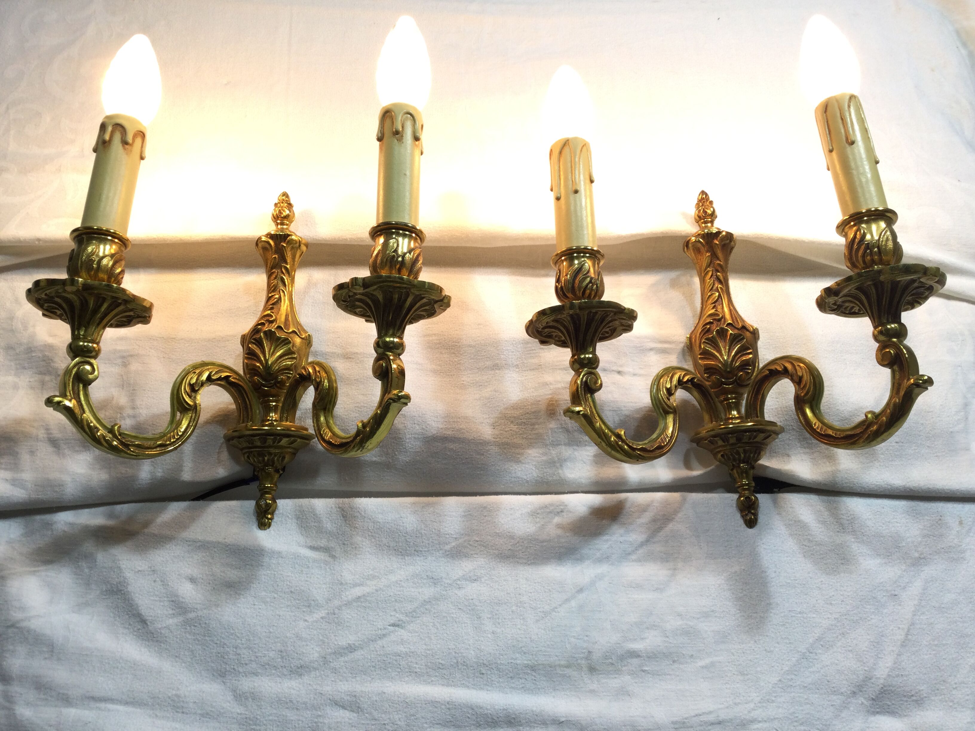 Pair of sconces Bronze 2 Lights