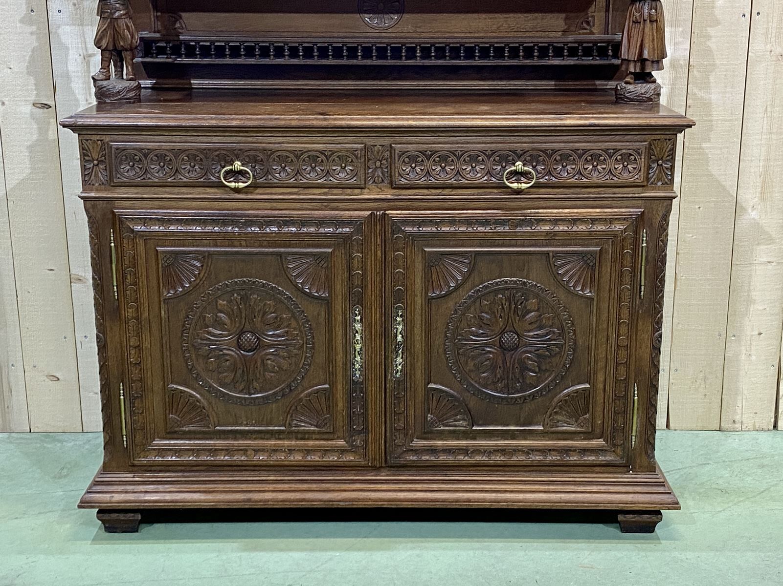 Buffet 2 corps breton en chêne clair