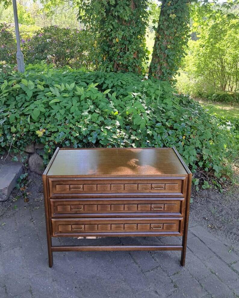Tinted Oak Chest of Drawers, Henry Kjaernulf Style, 1960-70, Danish Design