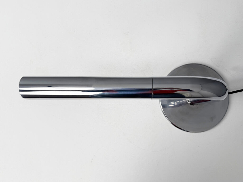 Large table lamp “Gulp,” chrome-plated, by Ingo Maurer for Design M, Germany, 1960s