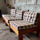 3 vintage wooden armchairs/lounges