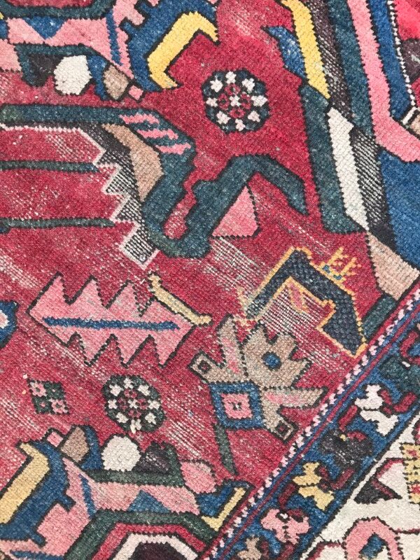 Large vintage Persian Zanjan carpet handmade