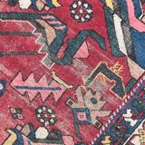 Large vintage Persian Zanjan carpet handmade