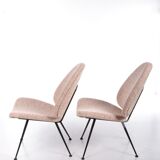 Vintage chair pair with metal legs, 1960s