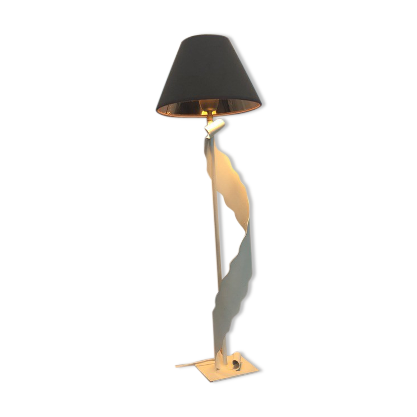 Large white wrought iron lamp