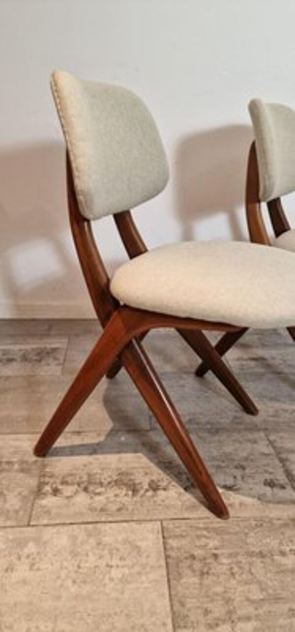 Set de 4 chaises ciseaux attribuées à Louis Van Teeffelen pour Wébé, 1975