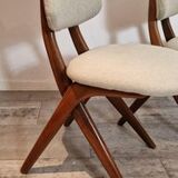Set of 4 scissor chairs attributed to Louis Van Teeffelen for Wébé, 1975