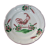 Ancient plate decorated with a rooster the 19th century ISLETTES