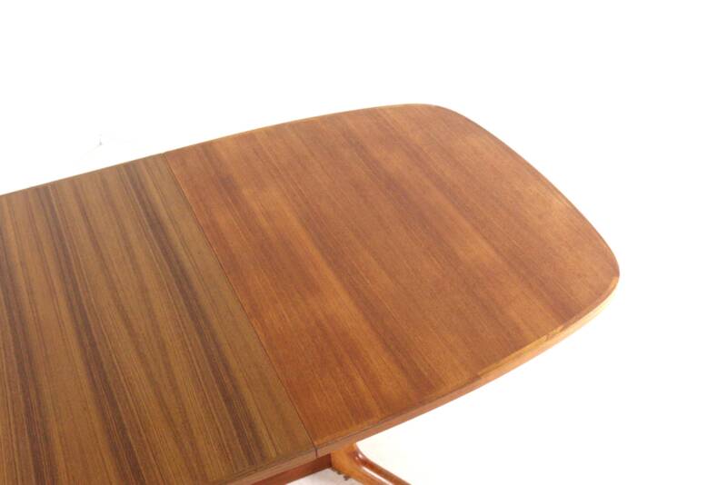 Large oval extendable dining table Gudme Danish design in teak - restored