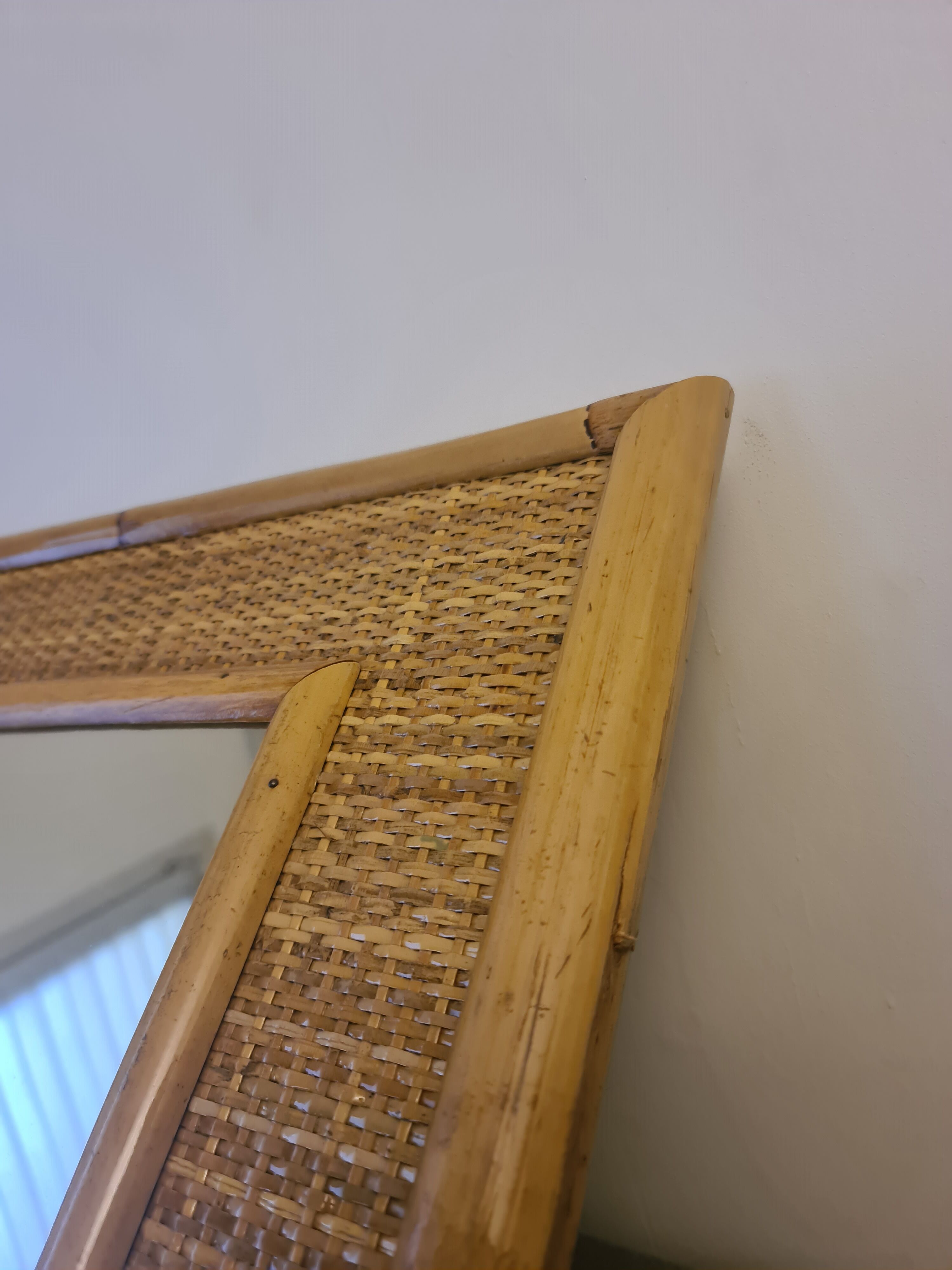 Vintage Mirror Dal Vera Bamboo Rattan 1970