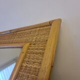 Vintage Mirror Dal Vera Bamboo Rattan 1970