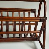 Vintage 1960s rattan magazine holder