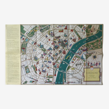 Vintage map of Cologne, Germany