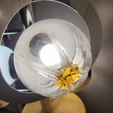 Pendant lamp, chandelier, chrome and Murano glass, Mazzega, Italy, 1960-70