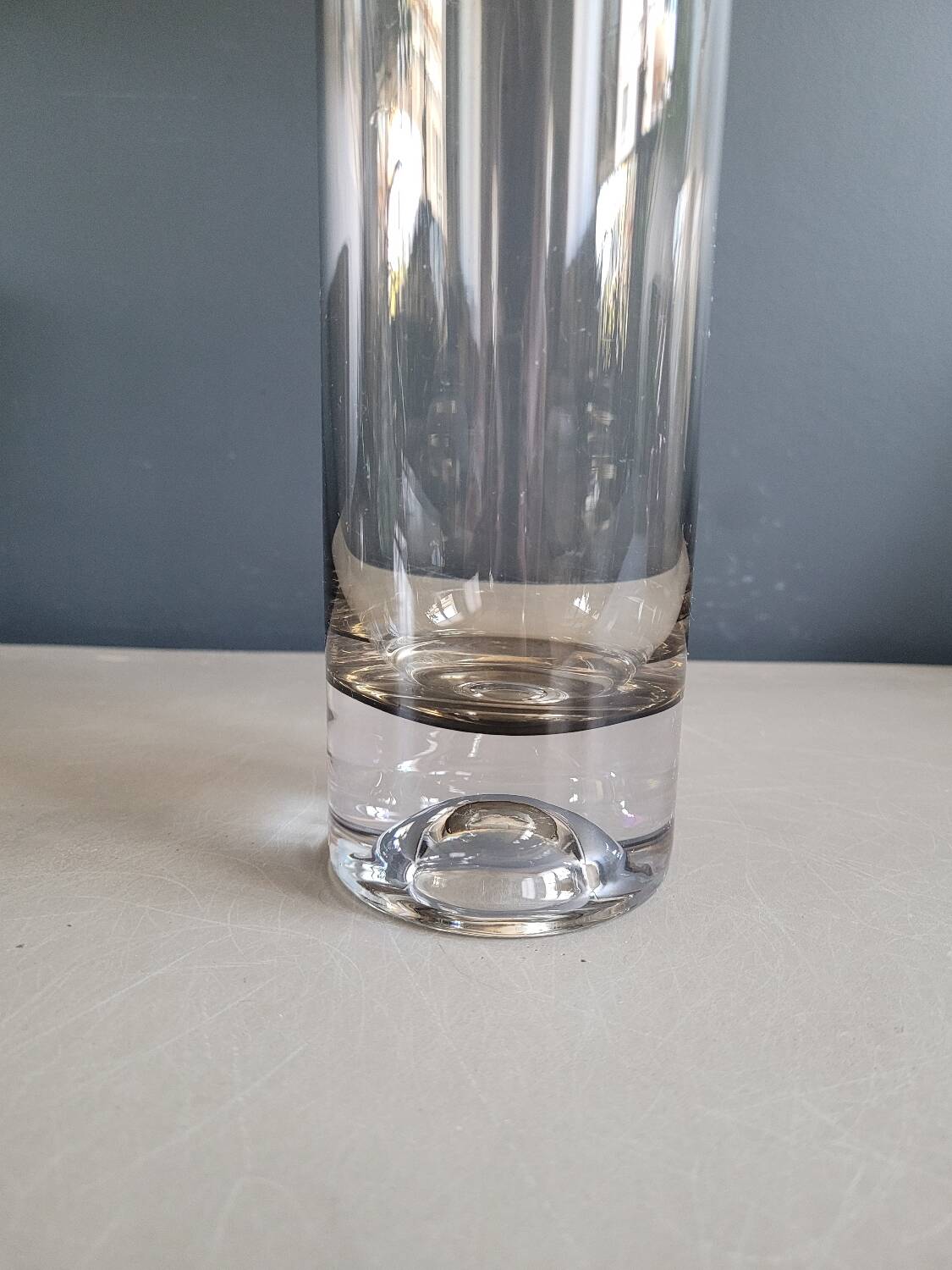 Smoked glass roller vase