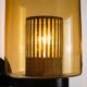 Pair of black metal wall lamps with yellow shades and inner diffuser