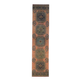 Tapis couloir vintage turc en laine et coton noué à la main des années 1970, 79x342.